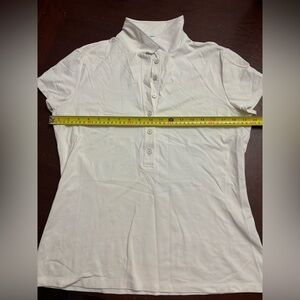 J. McLaughlin white polo 1/4 button down collar small quality beach golf sports